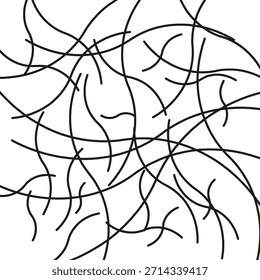 Abstrakte wellenförmige Linien. Zufälliges Chaosmuster. Gewindeschneidkurven-Vektor. Modernes Minimalelement. EPS 10.