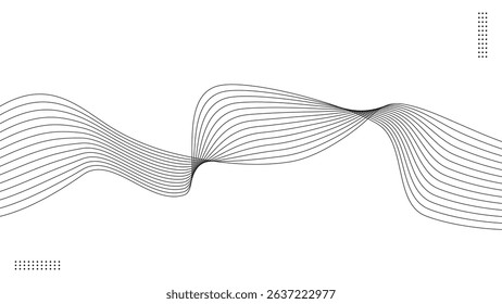 Abstract wavy lines representing frequency sound with a smooth and modern design, ideal for tech, business, and audio-related visuals.