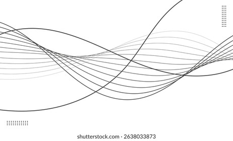 Abstract wavy lines representing frequency sound with a smooth and modern design, ideal for tech, business, and audio-related visuals.
