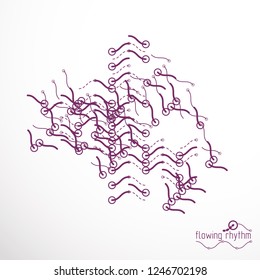 Abstract wavy lines rhythm pattern. Vector technical background, artistic graphic illustration.