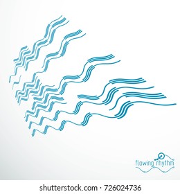 Abstract wavy lines rhythm pattern. Vector technical background, artistic graphic illustration.