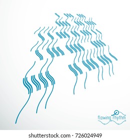 Abstract wavy lines rhythm pattern. Vector technical background, artistic graphic illustration.