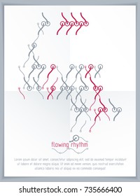 Abstract wavy lines rhythm pattern for use in graphic and web design. Vector technology flyer template.