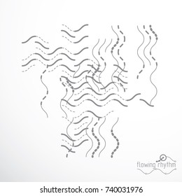 Abstract wavy lines rhythm pattern. Vector technical background, artistic graphic illustration.