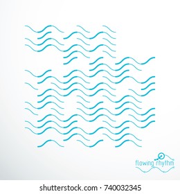 Abstract wavy lines rhythm pattern. Vector technical background, artistic graphic illustration.