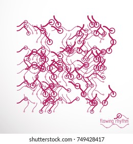Abstract wavy lines rhythm pattern. Vector technical background, artistic graphic illustration.