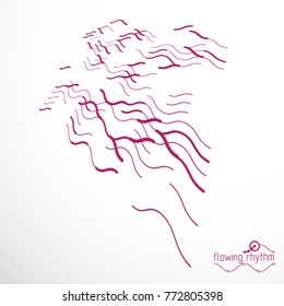 Abstract wavy lines rhythm pattern. Vector technical background, artistic graphic illustration.