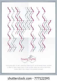 Abstract wavy lines rhythm pattern for use in graphic and web design. Vector technology flyer template.