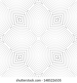 Abstract wavy lines seamless pattern. Periodic oscillation of geometric shapes. Pattern for packaging and textiles.
