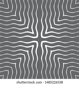 Abstract wavy lines seamless pattern. Periodic oscillation of geometric shapes. Pattern for packaging and textiles.