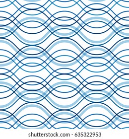 Abstract wavy lines seamless pattern, vector background
