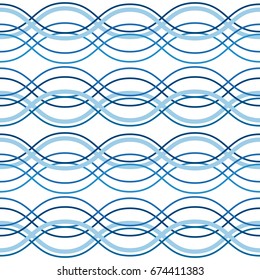 Abstract wavy lines seamless pattern, vector background