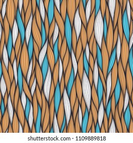 Abstract wavy lines seamless patterns set. Floral organic like vector illustration. Bright colorful seamlessly tiling background collection.