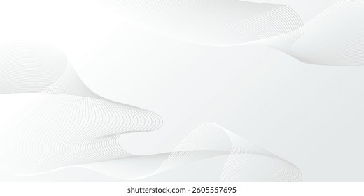 Abstract Wavy Lines with Soft Gray Colors Isolated on White Background. Playful fluid organic shapes of waves. Business concept template perfect for banners, web, landing pages, posters