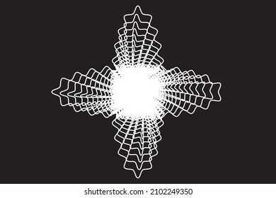 Abstract wavy lines Spirograph spiral 4 propeller blades. Vector illustration.