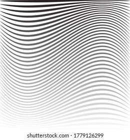 Abstract wavy lines striped texture and background. Vector art.