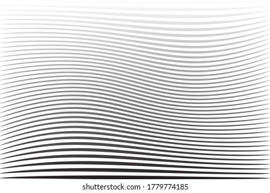 Abstract wavy lines striped texture and background. Vector art.