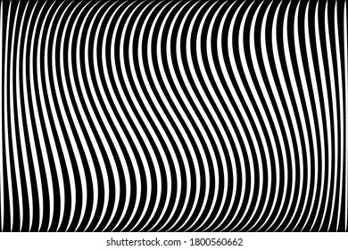 Abstract wavy lines striped texture and background. Vector art.