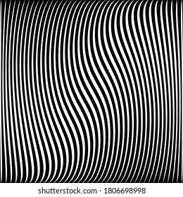Abstract wavy lines striped texture and background. Vector art.