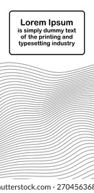 Plantilla de líneas onduladas Abstractas para folleto o presentación de portada de libro Diseño en blanco y negro