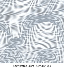 Abstract wavy lines template. Thin ripple waves on a white background. Vector illustration