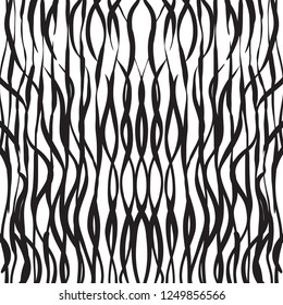 Abstract wavy lines texture. Hand drawn minimalistic vector illustration. Black ink abstract paint splash, calligraphy pen and ink, paint brush backgrounds, abstract line, hand drawn vertical stripes.