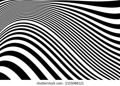 Abstrakte Linienstruktur mit verdrehtem Bewegungseffekt. Vektorkunst.