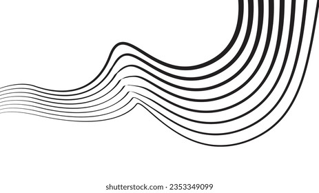 abstract wavy lines thick thin vector illustration eps 