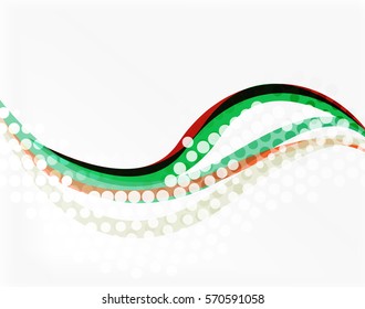 Abstract wavy lines with transparent dots. Vector template background for workflow layout, diagram, number options or web design