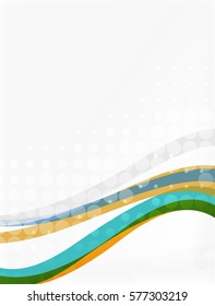 Resumen de líneas onduladas con puntos transparentes. Fondo de plantilla de vector para diseño de flujo de trabajo, diagrama, opciones de número o diseño web