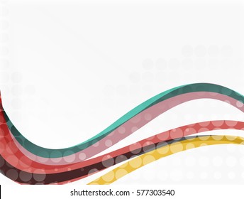 Abstract wavy lines with transparent dots. Vector template background for workflow layout, diagram, number options or web design