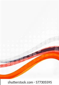 Abstract wavy lines with transparent dots. Vector template background for workflow layout, diagram, number options or web design