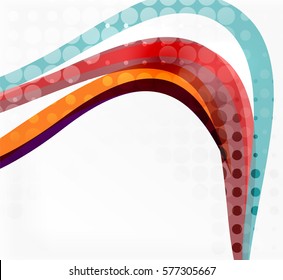 Abstract wavy lines with transparent dots. Vector template background for workflow layout, diagram, number options or web design