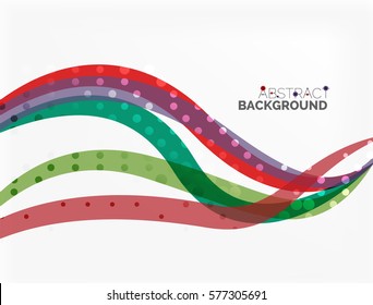 Abstract wavy lines with transparent dots. Vector template background for workflow layout, diagram, number options or web design
