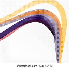 Abstract wavy lines with transparent dots. Vector template background for workflow layout, diagram, number options or web design