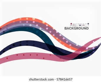 Abstrakte gewölbte Linien mit transparenten Punkten. Vektorvorlagenhintergrund für das Workflowlayout, -diagramm, -nummeroptionen oder Webdesign