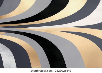 Abstract wavy lines vector art pattern