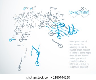Abstract wavy lines vector illustration. Graphic template, advertising poster. Technological pattern.