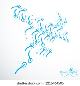 Abstract wavy lines vector illustration. Technical cybernetic pattern can be used in web design and as wallpaper or background.