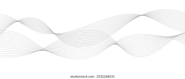 Linhas onduladas abstratas. Ilustração vetorial.