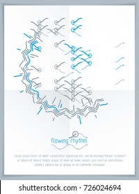 Resumen de la ilustración vectorial de líneas onduladas. Plantilla gráfica, afiche publicitario. Patrón tecnológico.