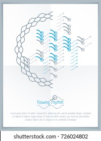 Abstract wavy lines vector illustration. Graphic template, advertising poster. Technological pattern.