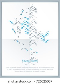 Abstract wavy lines vector illustration. Graphic template, advertising poster. Technological pattern.
