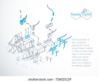 Abstract wavy lines vector illustration. Graphic template, advertising poster. Technological pattern.