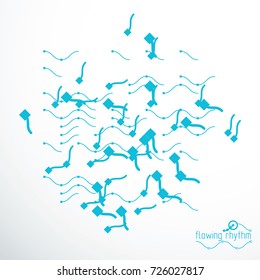 Abstract wavy lines vector illustration. Technical cybernetic pattern can be used in web design and as wallpaper or background.