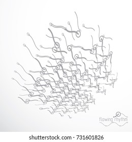 Abstract wavy lines vector illustration. Technical cybernetic pattern can be used in web design and as wallpaper or background.