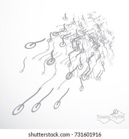 Abstract wavy lines vector illustration. Technical cybernetic pattern can be used in web design and as wallpaper or background.