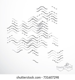 Abstract wavy lines vector illustration. Technical cybernetic pattern can be used in web design and as wallpaper or background.