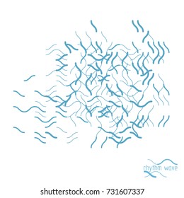 Abstract wavy lines vector illustration. Technical cybernetic pattern can be used in web design and as wallpaper or background.