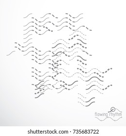 Abstract wavy lines vector illustration. Technical cybernetic pattern can be used in web design and as wallpaper or background.
